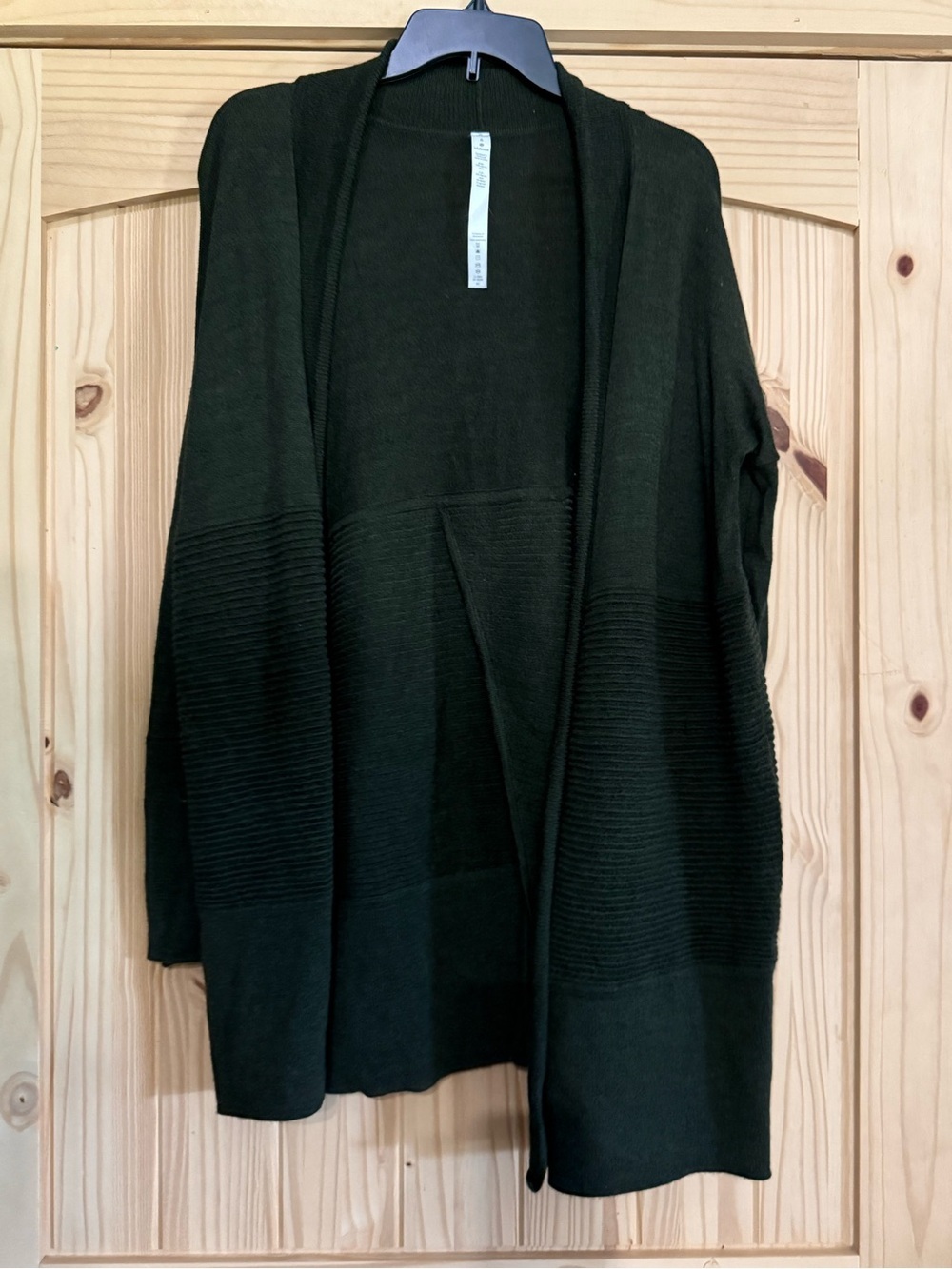 Lululemon‎ Open-Front Ribbed Panel Cardigan Sweater - Dark Green